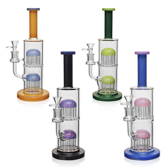 ES1043 W_ Double Stack  Tree Perc Water Pipe 11.5"